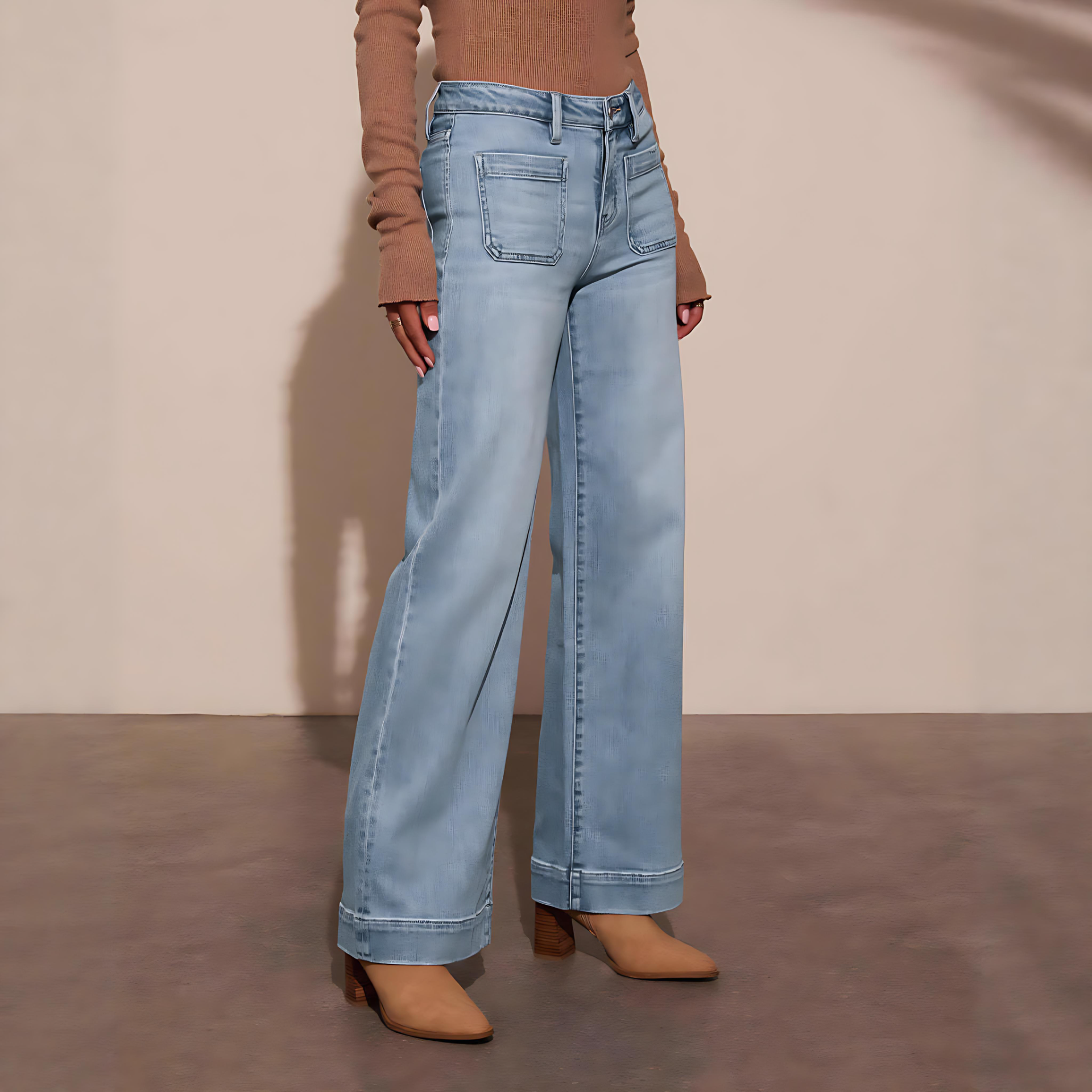 Damen - Weit geschnittene Jeans - Eleganter Stil - Bequeme Passform für Jeden Anlass