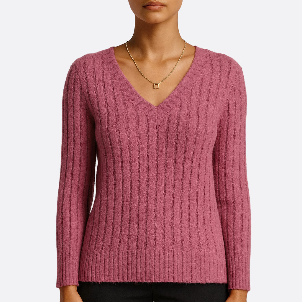 Damen - Winter Sweatshirt - V-Ausschnitt - Lockere Passform - Gemütlicher Stil für kalte Tage