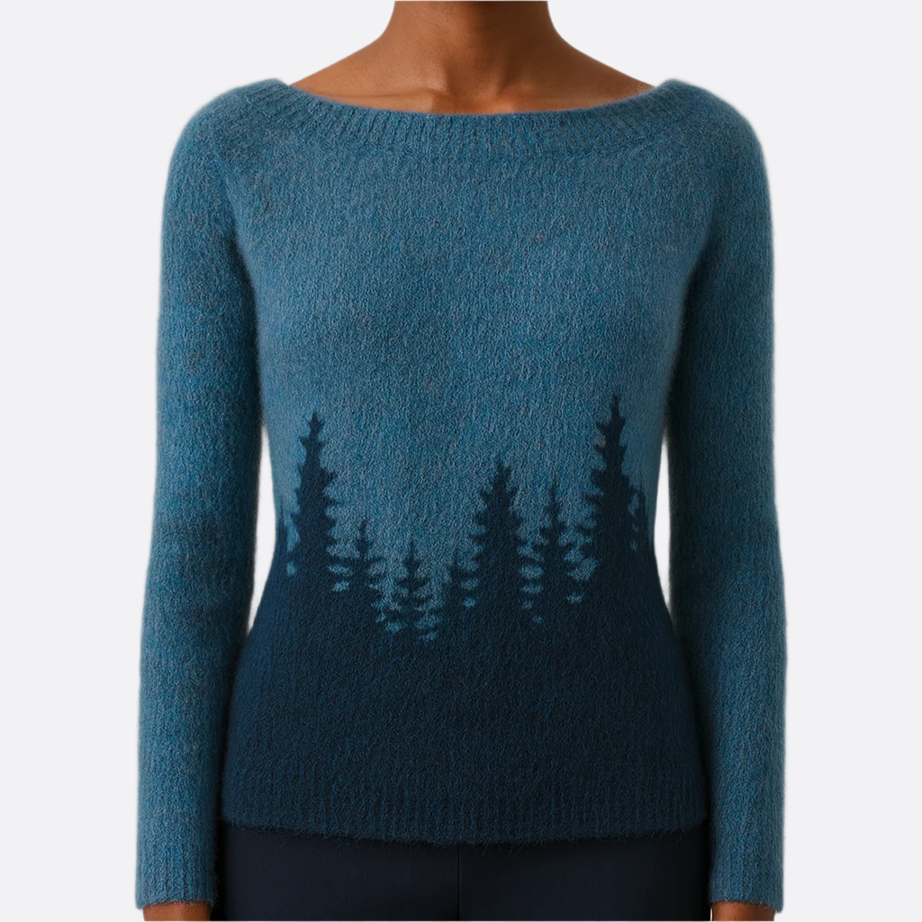 Damen - Winterpullover - Retro-Strick - Langen Ärmeln - Bequemer und stilvoller Pullover für kalte Tage