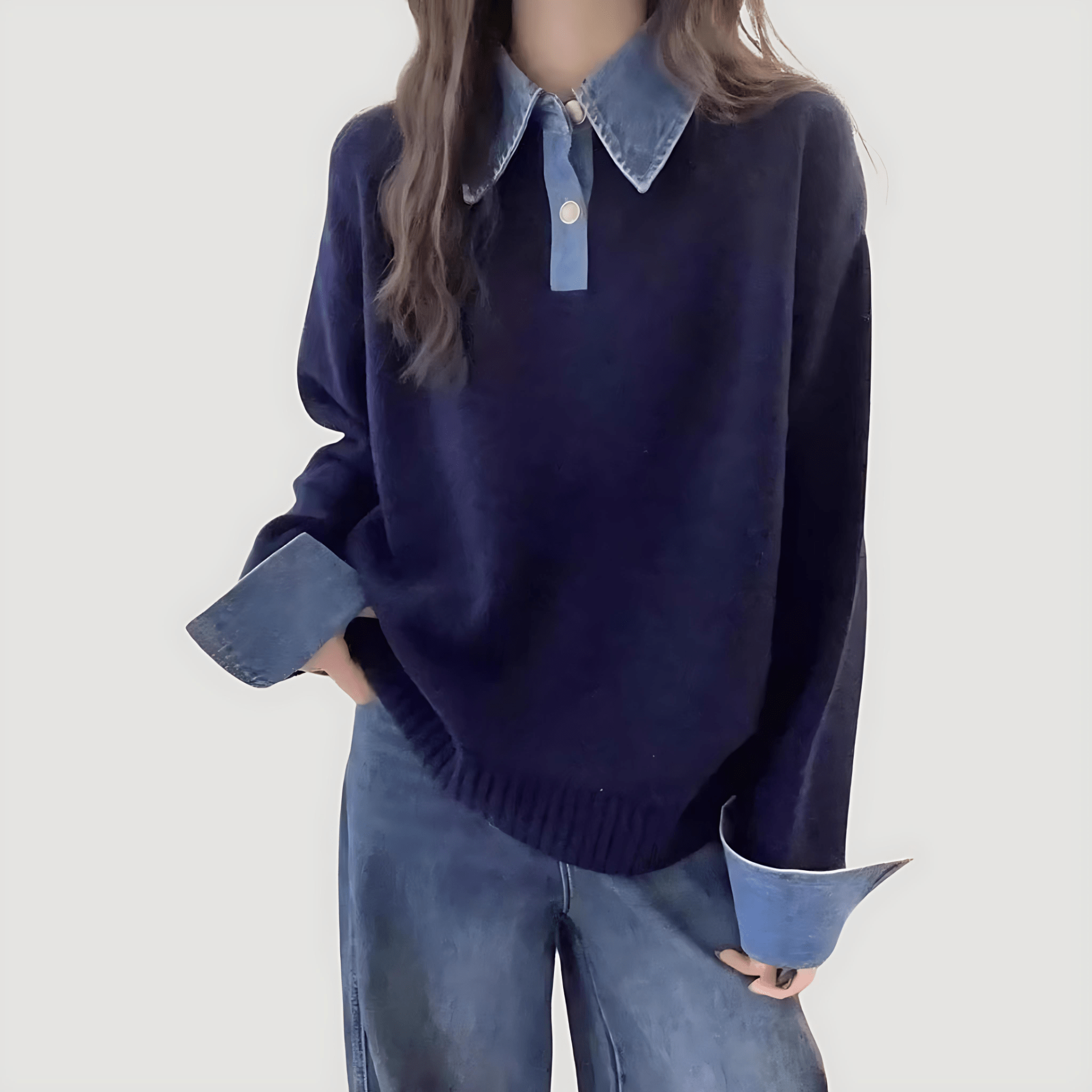 Damen - Winterpullover - Wolle mit Lagenkragen - Bequemer und stilvoller Look für die kalte Jahreszeit