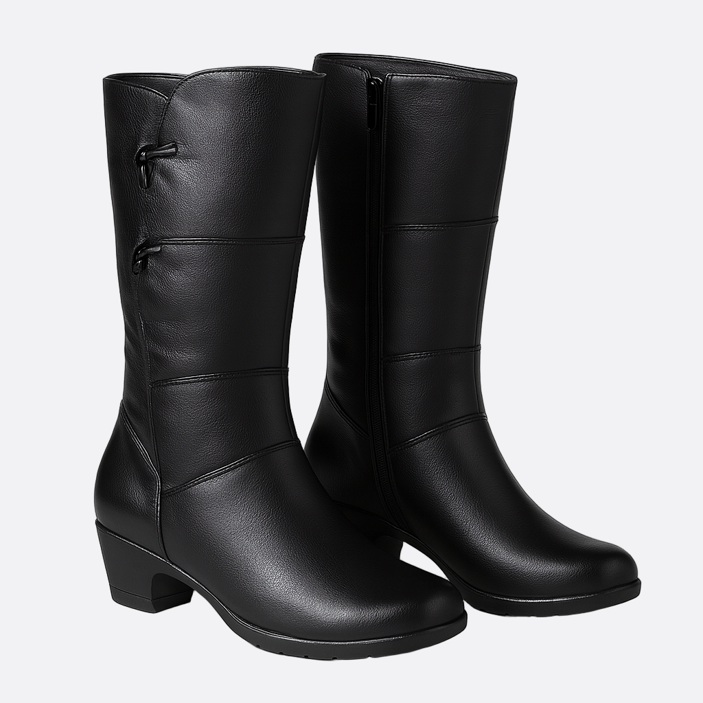 Damen - Winterstiefel - Warm & Gemütlich - Rutschfeste Sohle - Schwarze Stiefel für kalte Tage