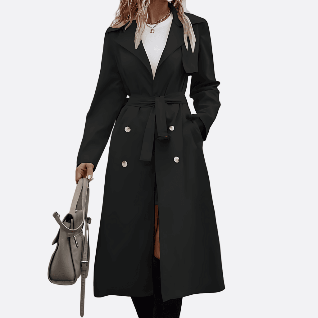 Damen - Zweireihiger Trenchcoat - Klassischer Stil - Eleganter Übergangslook für jeden Anlass