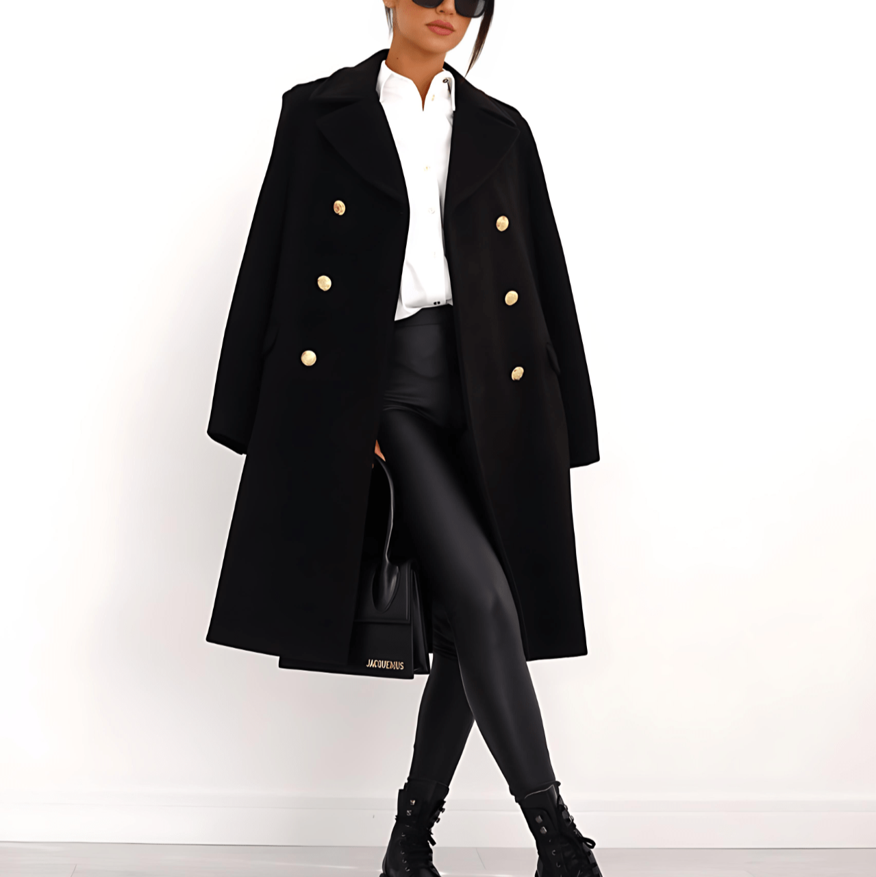 Damen - Zweireihiger langer Mantel - Winter Style - Warmer Überwurf für kalte Tage