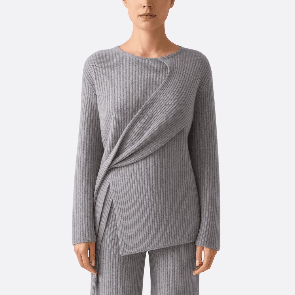 Damen - Zweiteiliges Strickset - Weicher Pullover und bequeme Hose - Stylisches Outfit für den Alltag