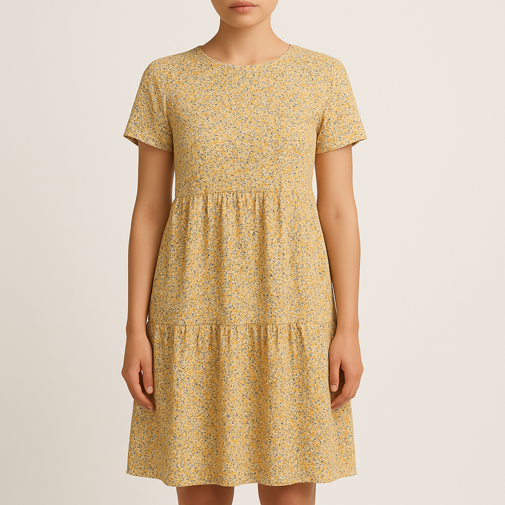 Damen - A-Linien Kleid - Polyester-Elasthan-Mischung - Blumenmuster - Elegante Trendiges Sommerkleid