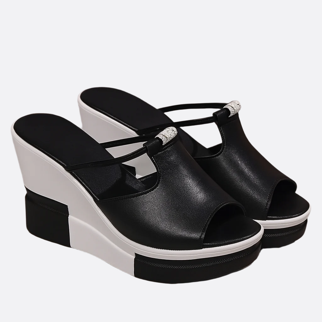 Damen - Bequeme Plateau Sandalen - Weiches Fußbett - Ultimativen Komfort - Stilvolle Sandalen für jeden Anlass