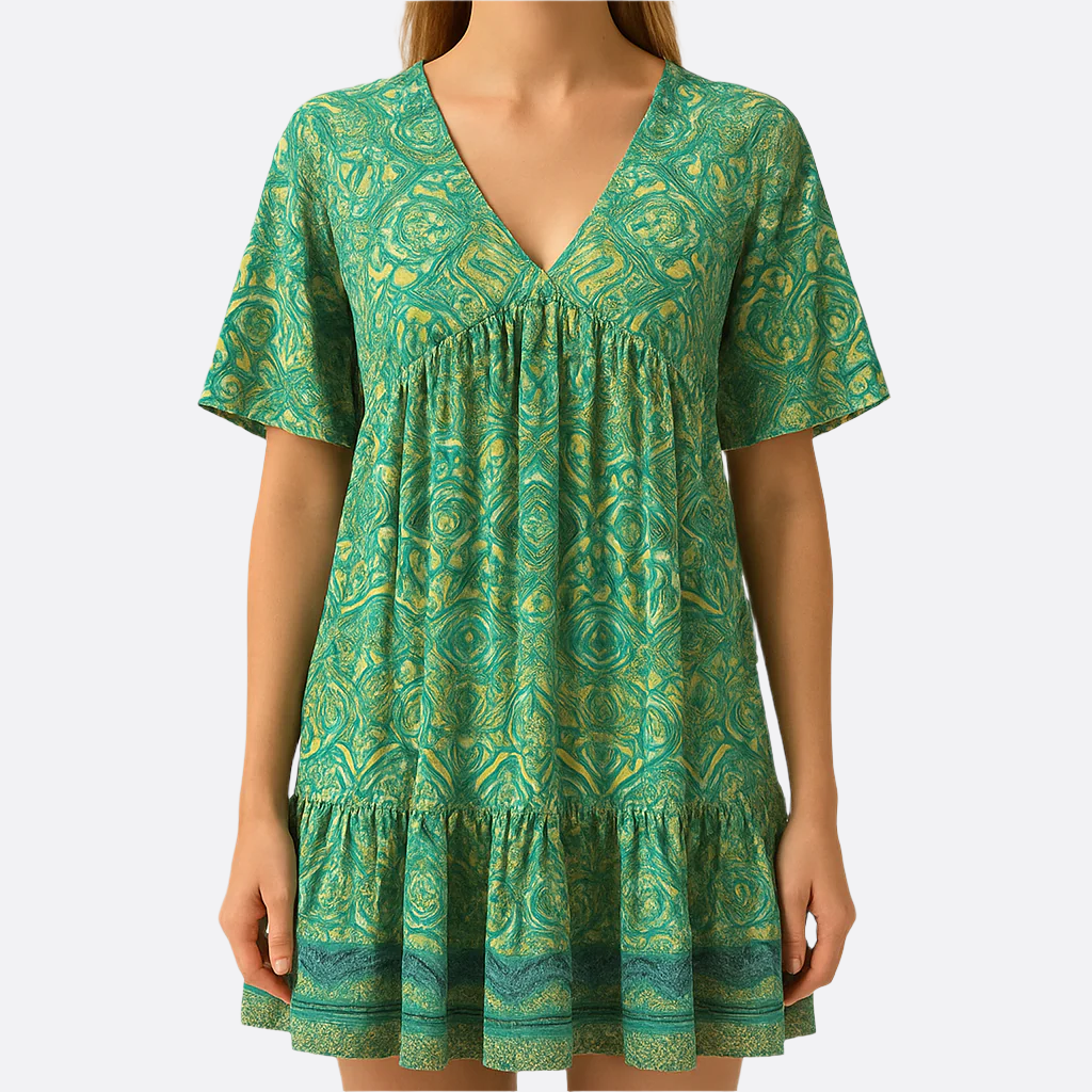 Damen - Boho Swing Kleid - Leichtgewichtiger Stoff - Ideal für den Sommer-Look