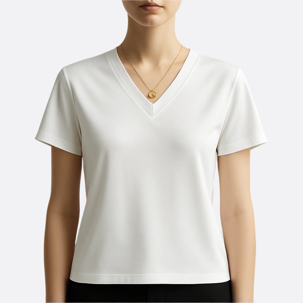 Damen - Elegantes Seiden-T-Shirt - Seidenstoff - Luxuriöse Weichheit & zeitloser Stil - Hochwertige Damenmode