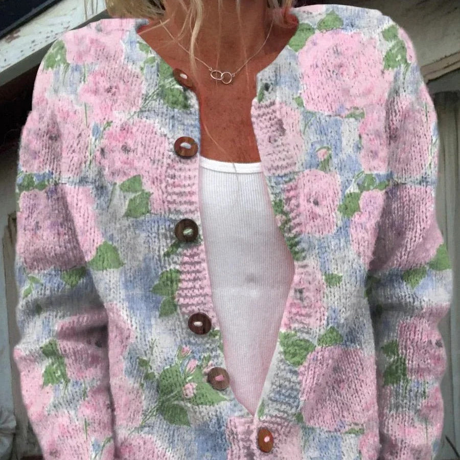 Damen - Floral Cardigan - Atmungsaktivem Material - Leichter, modischer Layer für jeden Anlass - Trendy und vielseitig