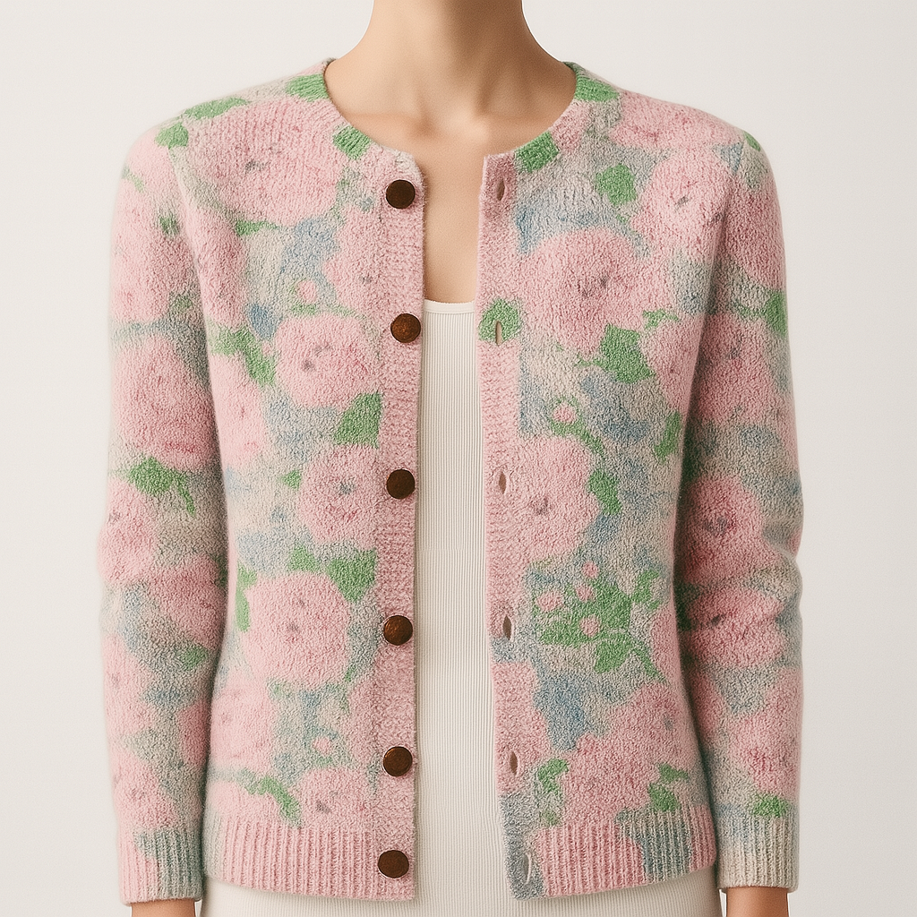 Damen - Floral Cardigan - Atmungsaktivem Material - Leichter, modischer Layer für jeden Anlass - Trendy und vielseitig