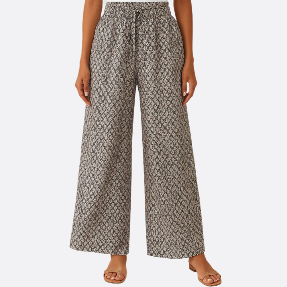 Damen - Hose - Leichtes Material - Weites Bein - Modische Freizeithose für jeden Anlass