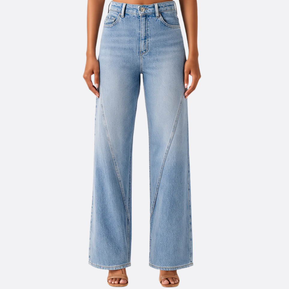 Damen - Jeans - Denim - Weit geschnittene - Hohe Taille für stilvollen Komfort - Perfekte Passform für jeden Anlass