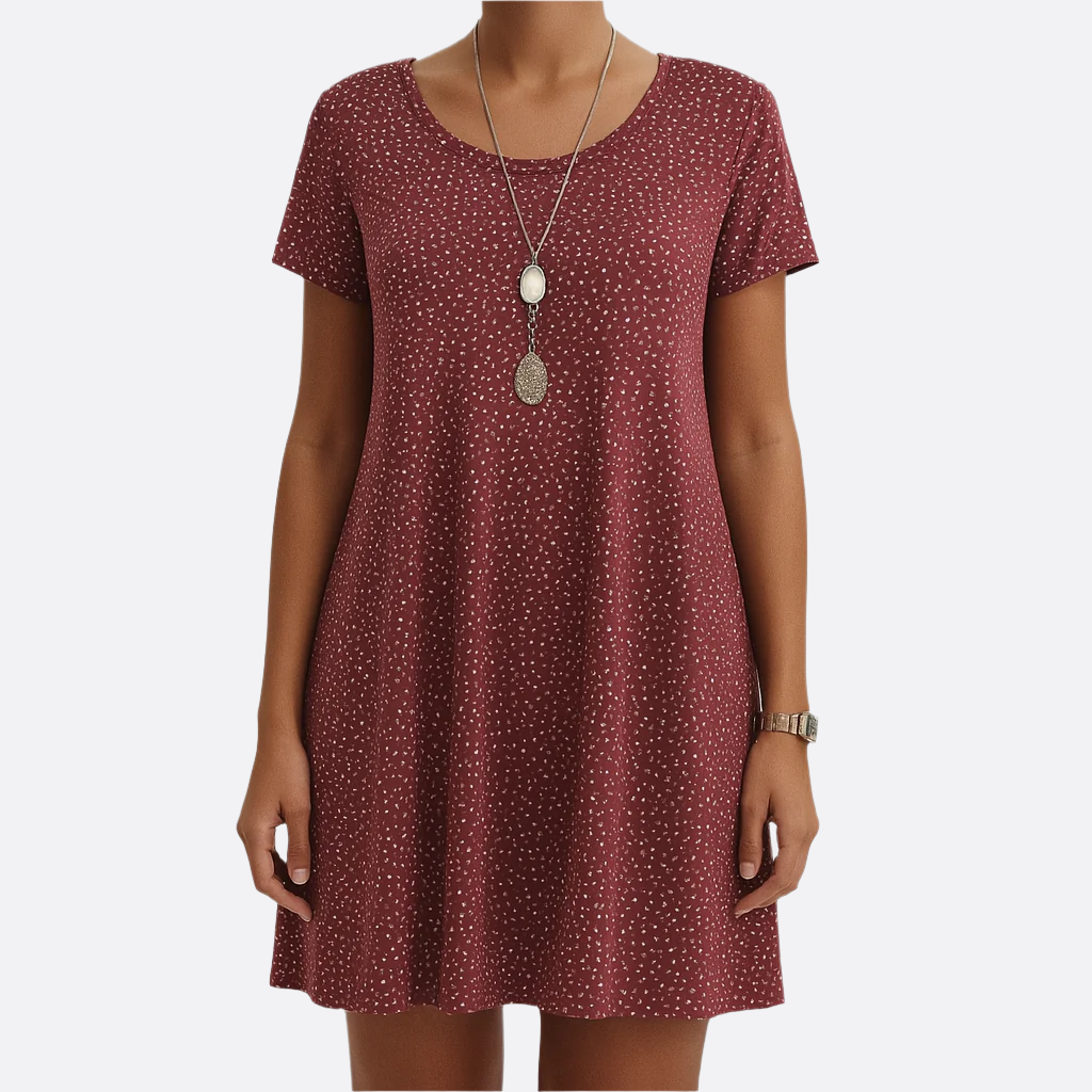 Damen - Kurzärmliges Sommerkleid - Atmungsaktives Gewebe - Leicht und Luftig für Warme Tage - Perfekt für den Sommer