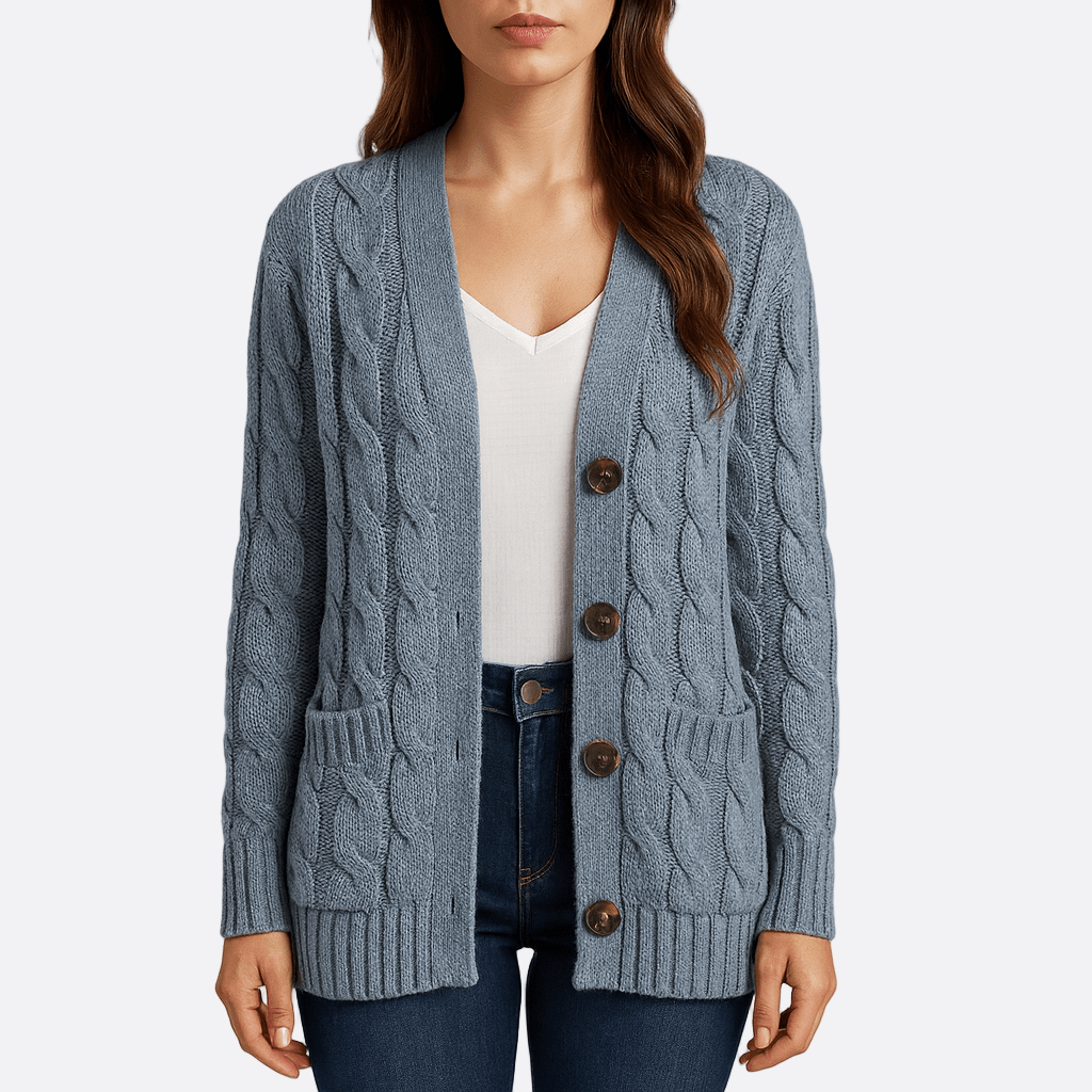 Damen - Strickjacke - Lockere Passform - Wollmischung - Bequeme und stilvolle Oberbekleidung