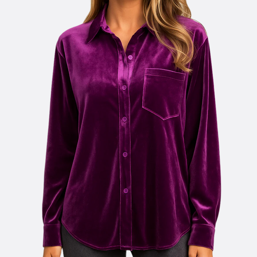 Damen - Trendige Freizeitjacke - Samt gefertigt - Stylisches Design - Perfekt für jeden Tag