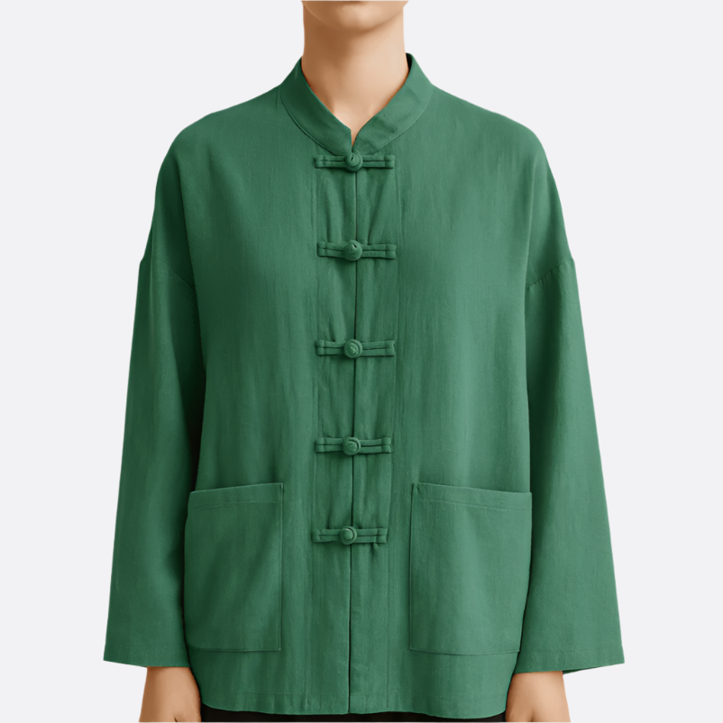 Damen - Vintage-inspiriertes Knopfhemd - Leinen - Klassischer Stil & Bequemlichkeit - Komfortables Mode-Statement