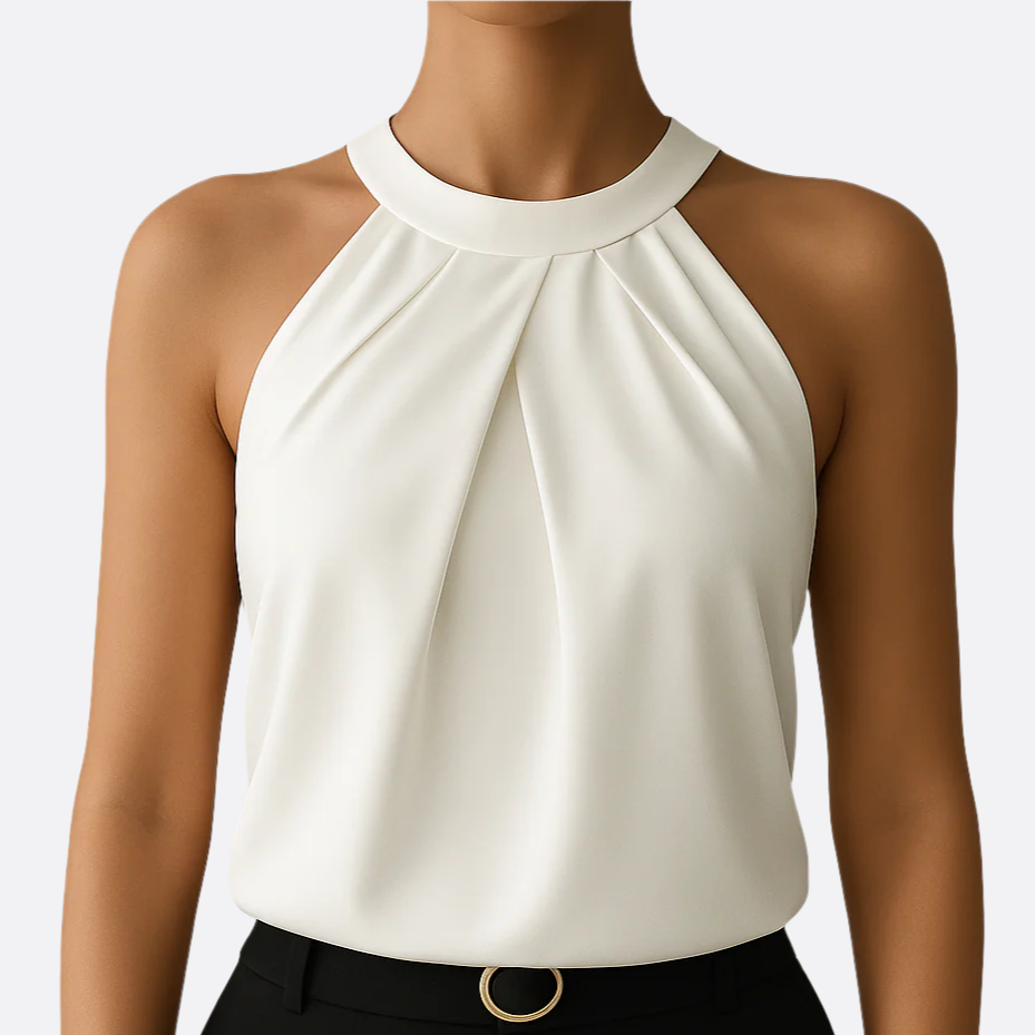Damen - Ärmellose Bluse - Elegantes Polyester-Gewebe - Leichtes und Stilvolles Büro-Top für jeden Anlass