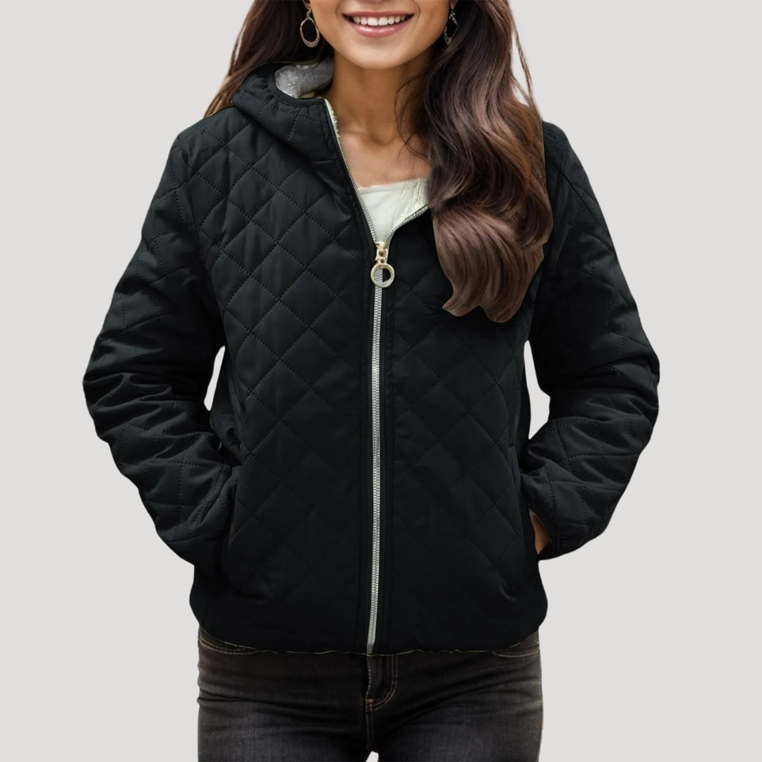 Damen - Stylische Pufferjacke - Gesteppte Kapuzenjacke für kalte Tage - Bequeme und warme Winterjacke