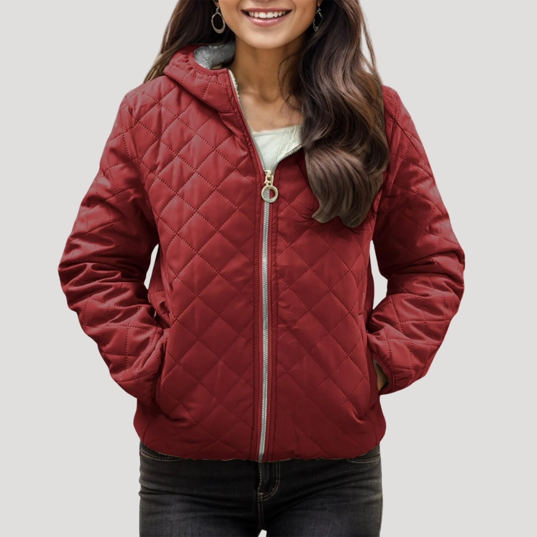 Damen - Stylische Pufferjacke - Gesteppte Kapuzenjacke für kalte Tage - Bequeme und warme Winterjacke