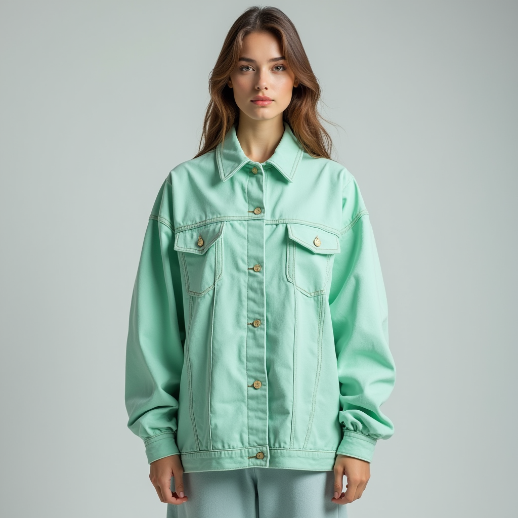 Franz Modehaus | Oversize-Jeansjacke in Mintgrün