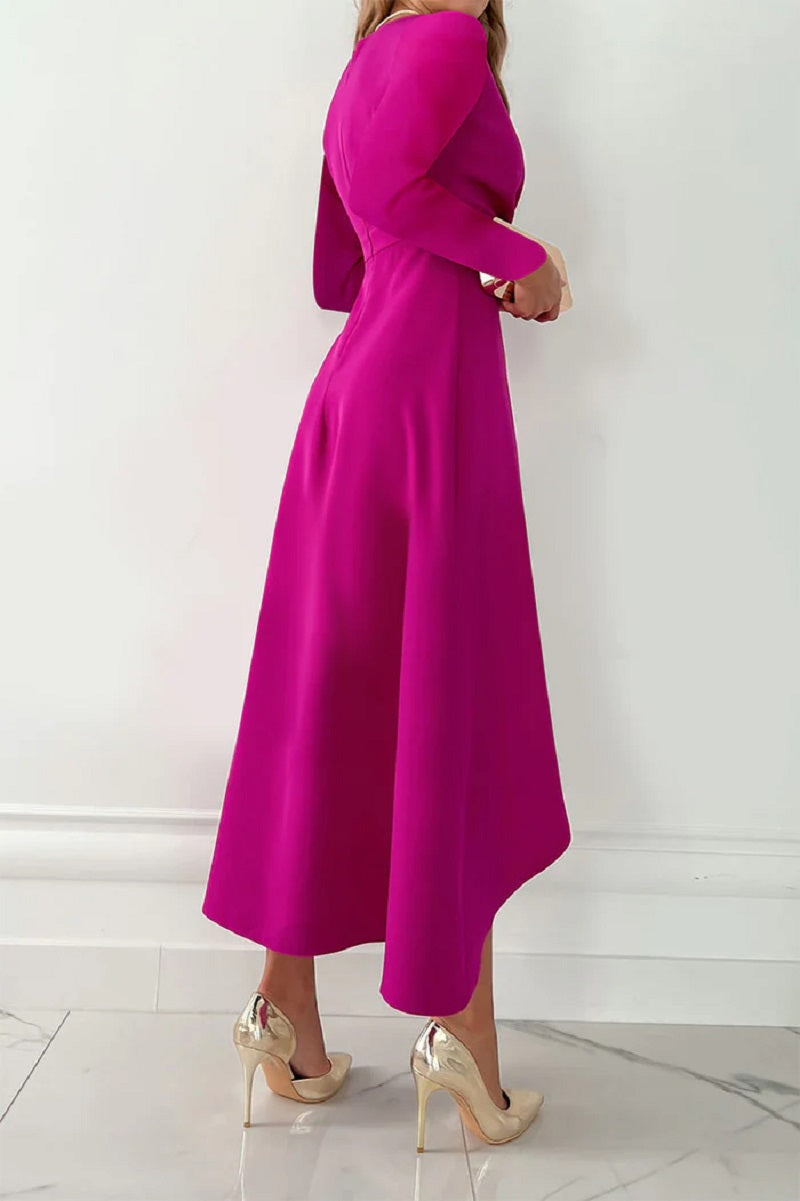 Cherry - Plisseekleid in einer Farbe, ideal für spezielle Anlässe