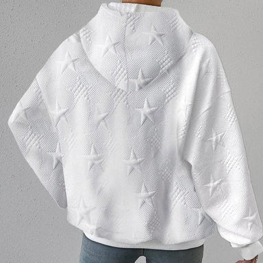 Damen - Strick-Hoodie - Weißer Langarm - Bequemer und stilvoller Pullover für jeden Anlass