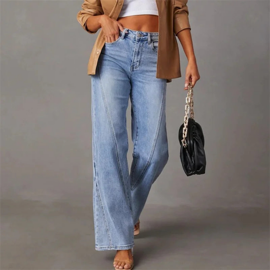 Damen - Jeans - Denim - Weit geschnittene - Hohe Taille für stilvollen Komfort - Perfekte Passform für jeden Anlass