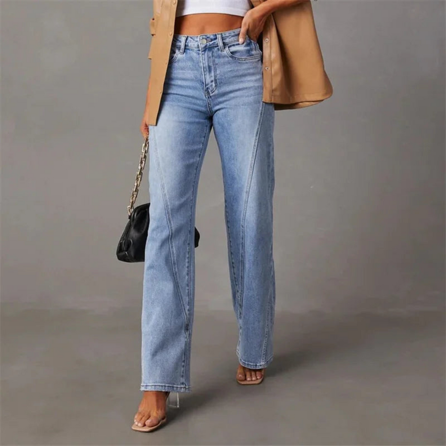 Damen - Jeans - Denim - Weit geschnittene - Hohe Taille für stilvollen Komfort - Perfekte Passform für jeden Anlass