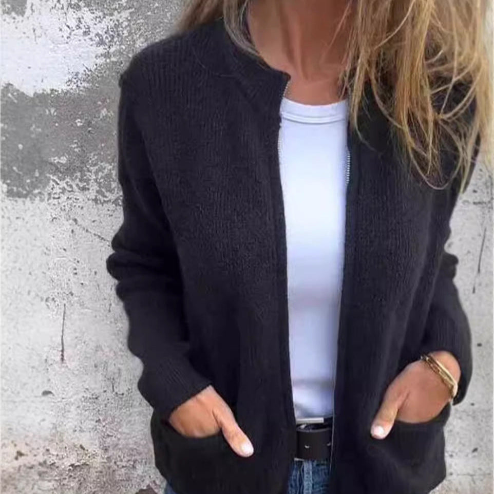 Damen - Strickjacke mit offener Vorderseite - Entspannter Schnitt - Elegante Freizeitmode