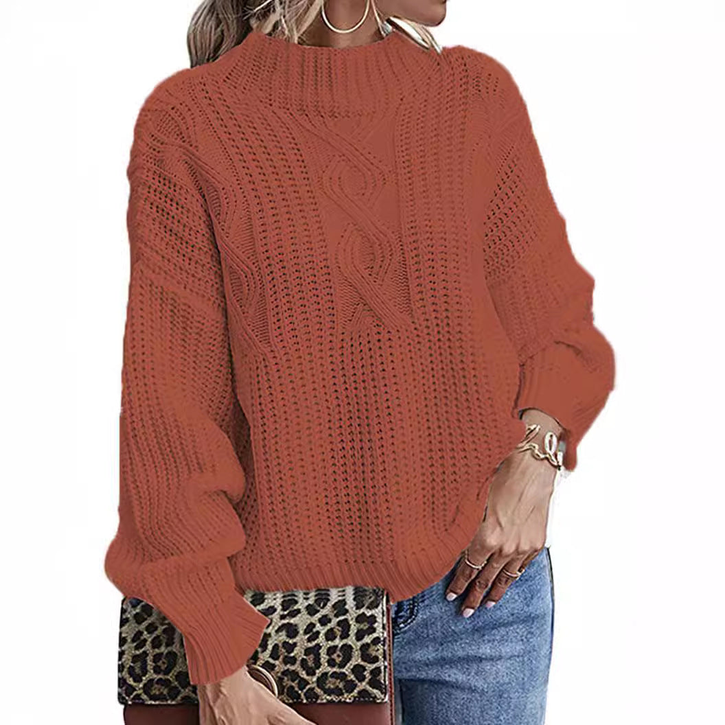 Damen - Eleganter Pullover - Zopfstrick Design - Moderner Stil für Alltag und Freizeit