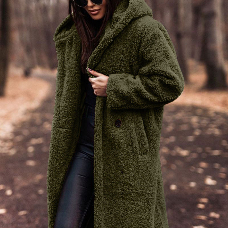 Damen - Langer Mantel mit Kapuze - Warmes, stilvolles Design für kalte Tage - Modischer Begleiter