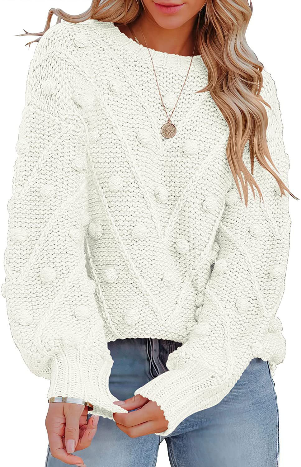 Damen - Strickpullover - Stylisches 3D-Muster - Modischer Pullover für jede Jahreszeit