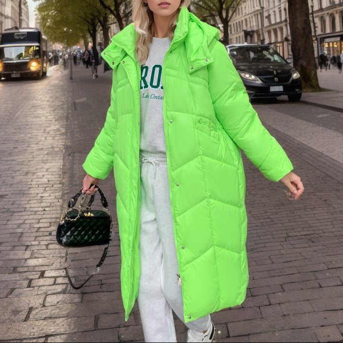 Damen - Lange isolierte Puffer Jacke - Entspannte Passform - Warm und Stilvoll - Perfekt für kalte Tage