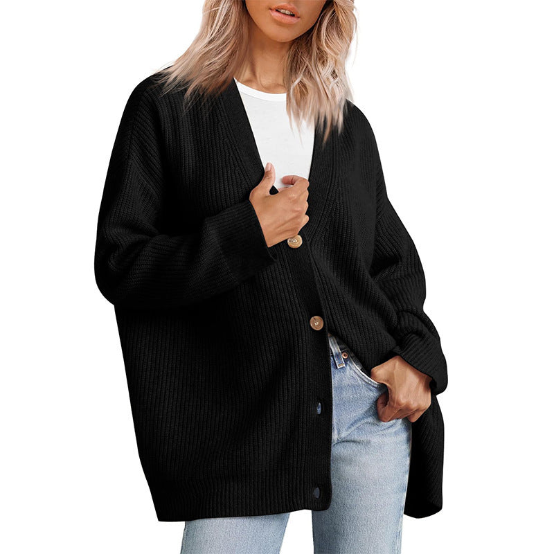 Damen - Gestreifte Strickjacke mit Knopfleiste - Weichem Strickstoff - Klassisches Design - Entspannte Passform