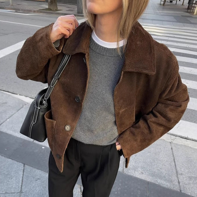 Damen - Teddyjacke - Übergröße - Knopfverschluss - Bequeme und stylische Winterjacke