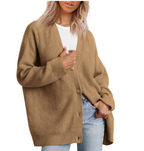 Damen - Gestreifte Strickjacke mit Knopfleiste - Weichem Strickstoff - Klassisches Design - Entspannte Passform