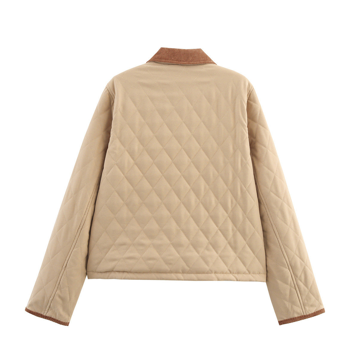 Damen - Steppjacke - Kariertem Kragen - Modische Übergangsjacke für jeden Anlass