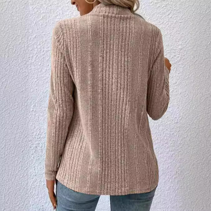 Damen - Kuschelige Strickjacke - Asymmetrischer Saum - Bequeme und Trendige Oberbekleidung