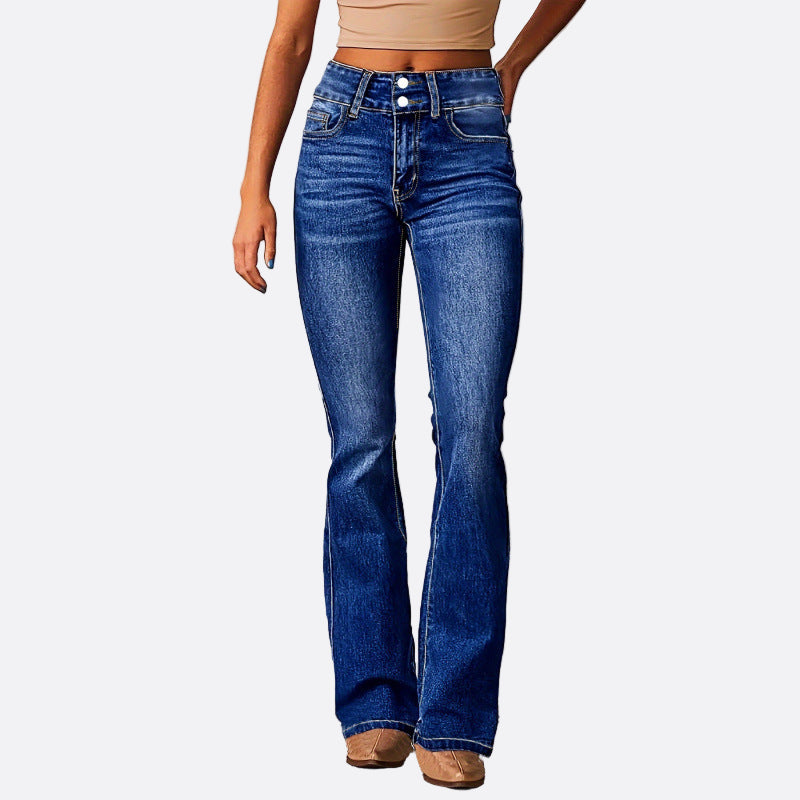 Damen - Ausgestellte Jeans - Damen - Hohe Taille - Trendy und Bequem für jeden Anlass