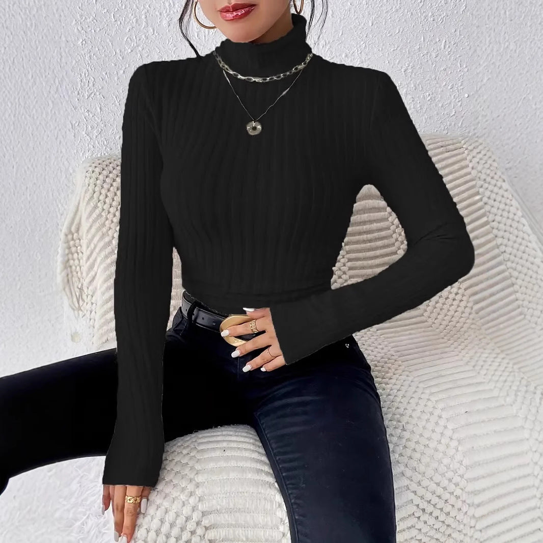 Damen - Rollkragenpullover - Langärmeliger - Feinripp Strick Design - Stilvoller Herbst Pullover für jeden Anlass