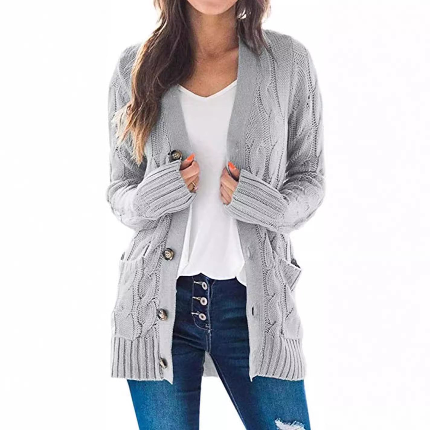Damen - Strickjacke - Lockere Passform - Wollmischung - Bequeme und stilvolle Oberbekleidung