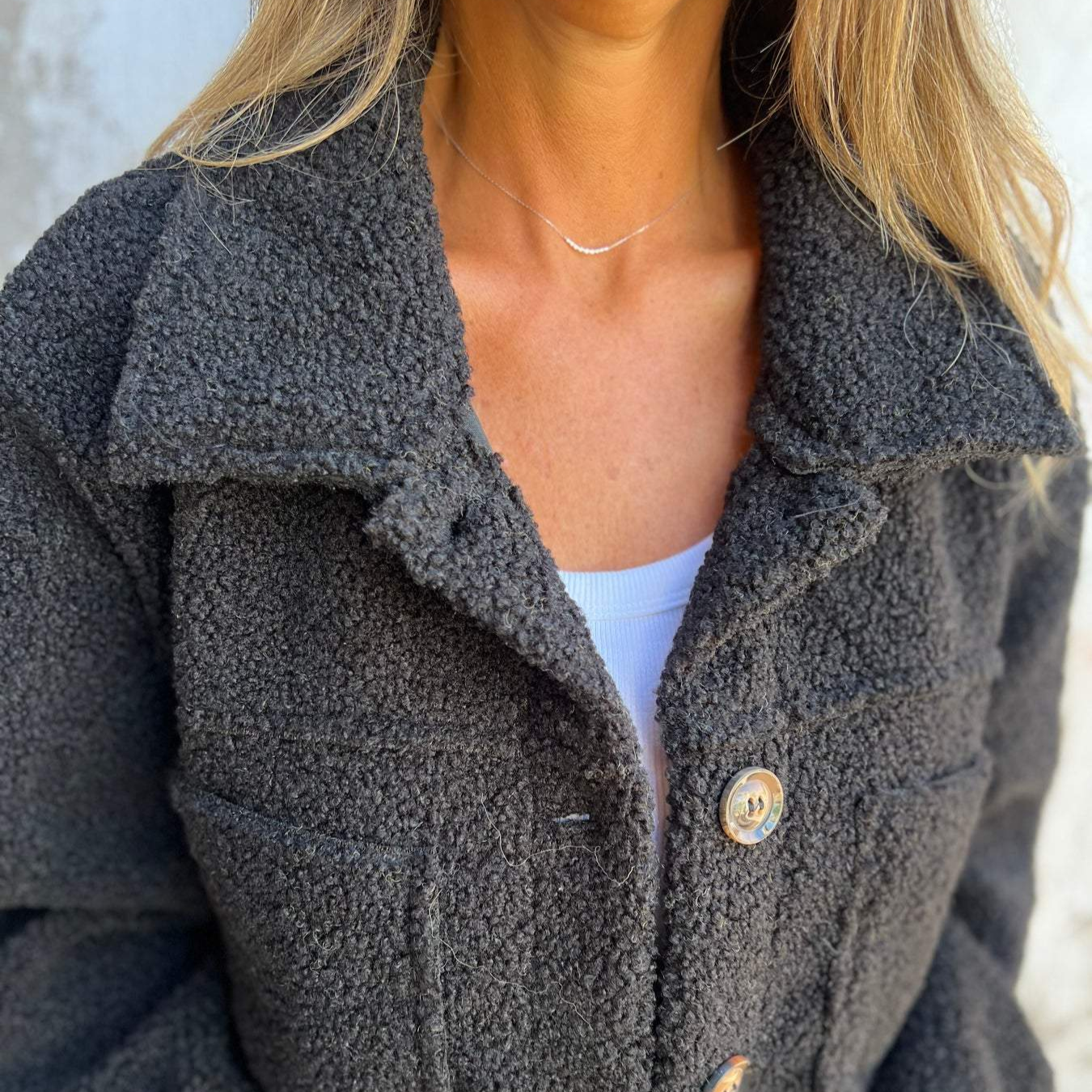 Damen - Langärmliger Teddy Mantel - Kuscheliger Winter Style - Bequemer und warmer Wintermantel