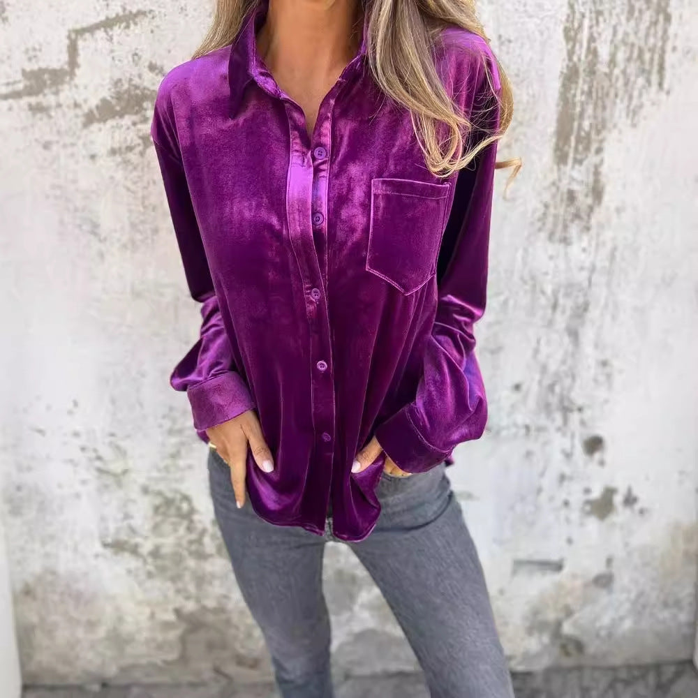 Damen - Trendige Freizeitjacke - Samt gefertigt - Stylisches Design - Perfekt für jeden Tag