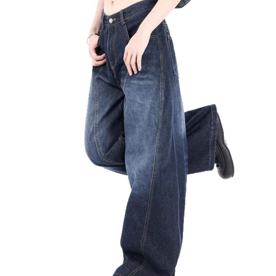Damen - Weit geschnittene Denim Hose - Hohe Taille - Trendige Jeans für jeden Anlass