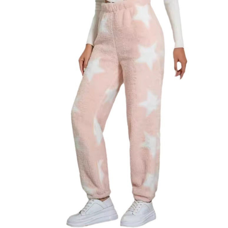 Damen - Fleece Hose - Gemütlich mit Druck - Weiches Material für optimalen Komfort