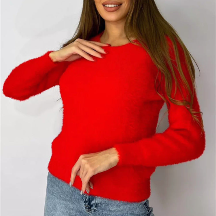 Damen - Flauschiger Pullover - Kuschelige Strickwaren - Weich und Bequem - Ideal für den Alltag