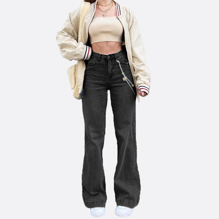 Damen - Ausgestellte Denim Jeans - Mittlere Taille - Trendy, Bequem und Vielseitig für Jeden Anlass