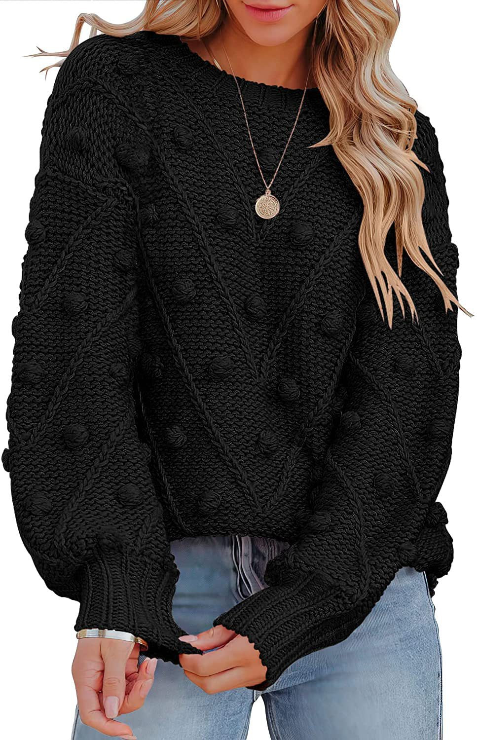 Damen - Strickpullover - Stylisches 3D-Muster - Modischer Pullover für jede Jahreszeit