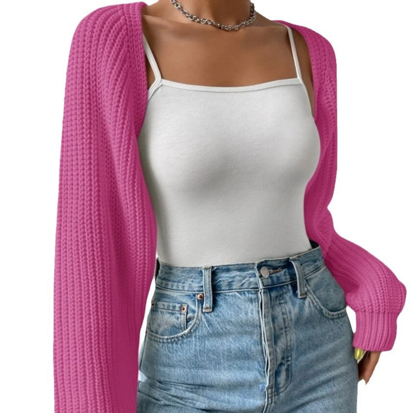 Damen - Lässige Strickjacke - Rippstrick - Bequemer Stil für jeden Anlass