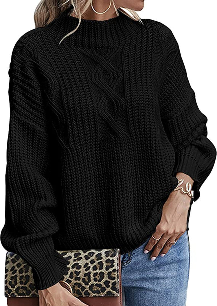 Damen - Eleganter Pullover - Zopfstrick Design - Moderner Stil für Alltag und Freizeit